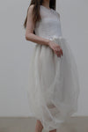 SWAYING/KNIT crochet stitching rotating skirt SW212LS18 white